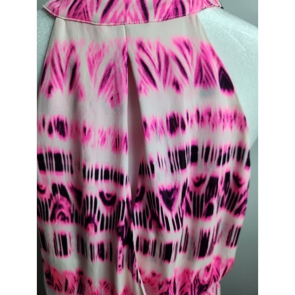 Parker Kita Graphic Racerback Dress, Pop Pink Cosmos sz S silk light wear beach - Picture 10 of 14